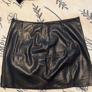 Lulu's Shiny Black Mini Skirt